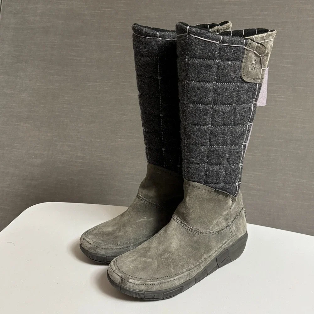 Cushe Boots 6 Gray Suede Tall Quilted Waterproof Winter Snow Comfort Outdoors‎